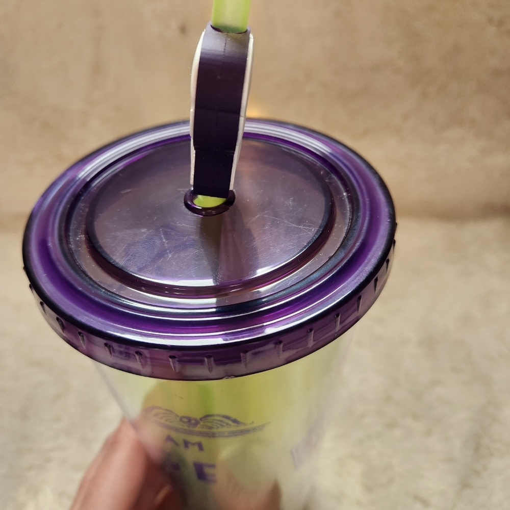 Beetlejuice "Strange & Unusual" 24oz Green Ombre Tumbler Skull Straw Topper NWT - Picture 4 of 6